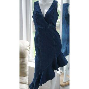 Venus Denim Dress Asymmetrical Ruffle